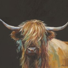 Canvas Oil Highland Cow Black 80x100cm