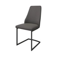 Mancini Dining Chair (Dark Grey Faux Leather)