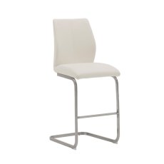 Pair of Irma Counter Stools (White & Brushed Steel) Pair of Irma Counter Stools (White & Brushed Steel)