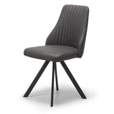 Austin Dining Chair (Dark Grey Faux Leather) by Kesterport