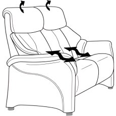 Chester 2 Seater Cumuly Electric Recliner Sofa (4247-80) by Himolla