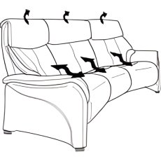 Chester Curved 3 Seater Manual Recliner Sofa (4247-20) by Himolla