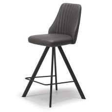 Austin Counter Stool (Dark Grey Faux Leather) by Kesterport