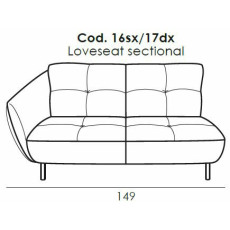 Seville Loveseat 1 Arm (LHF) by Italia Living