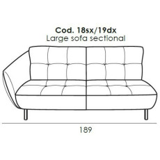 Seville Large Sofa 1 Arm (LHF) by Italia Living