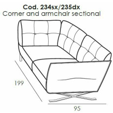 Seville Corner & Armchair Section (RHF) by Italia Living