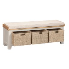 Queensbury Painted Hall Bench with Baskets