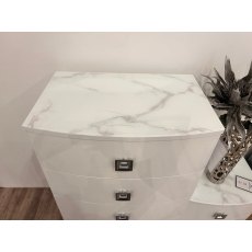 Kate 5 Drawer Tall Chest with Marble Top (Showroom Clearance)