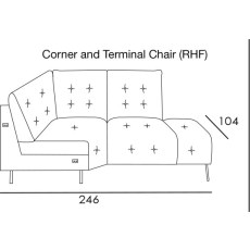 Bolzano Corner and Terminal Chair Section (RHF) by Italia Living