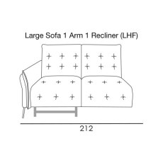 Bolzano Large Sofa 1 Arm 1 Recliner (LHF) by Italia Living