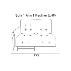 Bolzano Sofa 1 Arm 1 Recliner (LHF) by Italia Living