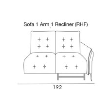 Bolzano Sofa 1 Arm 1 Recliner (RHF) by Italia Living