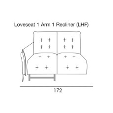 Bolzano Loveseat 1 Arm 1 Recliner (LHF) by Italia Living