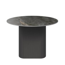 Santos 120cm Round Gloss Grey Ceramic Dining Table