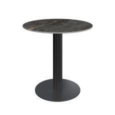 Santos 80 x 80cm Round Gloss Grey Ceramic Dining Table