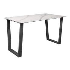 Nino 140 x 80cm Dining Table Matt White Ceramic Dining Table