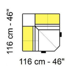 Tuniz 116 x 116cm Corner Module 75cm by Marinelli Home