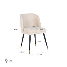 Alicia White Chenille Dining Chair by Richmond Interiors