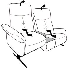 Loona 2.5 Seater Electric Recliner Sofa with Table and Lift & Rise in Left Seat (4484-31QR)