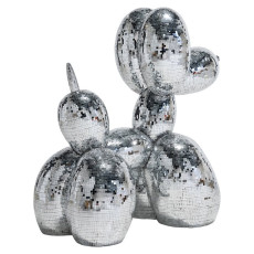 Decorative object Dog mirror big (Silver)