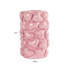 Candle holder Emel hearts big (Pink)