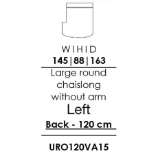 Skandia Large Round Chaise longue Without Arm (Left) - (UO120VA15)