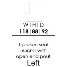 Skandia 2680 1 Person Seat with Open End Pouf - Left - (X65V)