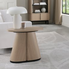Luma Scandi Oak & Peppercorn Oval Lamp Table