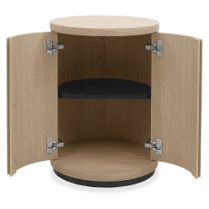Luma Scandi Oak & Peppercorn Round Lamp Table
