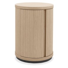 Luma Scandi Oak & Peppercorn Round Lamp Table