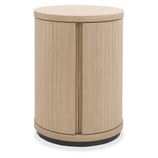 Luma Scandi Oak & Peppercorn Round Lamp Table