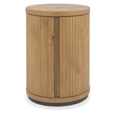 Luma Rustic Oak & Peppercorn Round Lamp Table