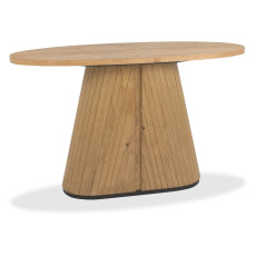 Luma Rustic Oak & Peppercorn Oval Console Table