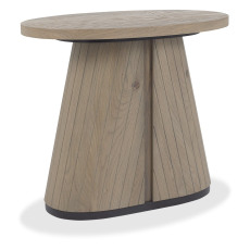 Luma Grey Oiled Oak & Peppercorn Oval Lamp Table