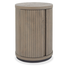 Luma Grey Oiled Oak & Peppercorn Round Lamp Table