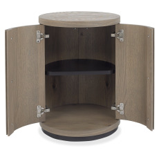 Luma Grey Oiled Oak & Peppercorn Round Lamp Table