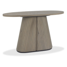 Luma Grey Oiled Oak & Peppercorn Oval Console Table