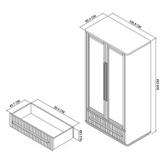 Luma Knotty Oak & Weathered Oak Double Wardrobe