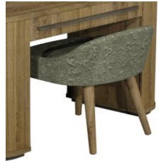 Luma Knotty Oak & Weathered Oak Stool - Pearl Velvet Fabric