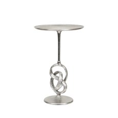 60cm Nickel Twisted Metal Accent Table
