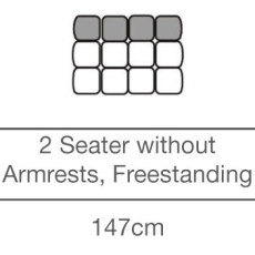 Kingsley 2 Seater without Armrests - Free-Standing (147cm) by 3C Candy