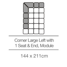 Kingsley Corner Element Large with 1 Seat and End - Left - Module (144 cm x 211cm) by 3C Candy