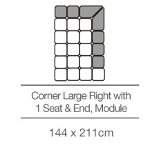 Kingsley Corner Element Large with 1 Seat and End - Right - Module (144 cm x 211cm) by 3C Candy