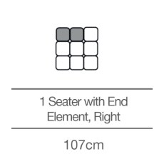 Kingsley 1 Seater with End Element - Right (107cm) by 3C Candy