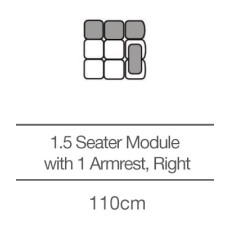 Kingsley 1.5 Seater with Armrest - Right (110cm) by 3C Candy