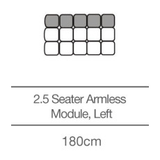 Kingsley 2.5 Seater Armless Sofa Add-On Module - Left (180cm) by 3C Candy
