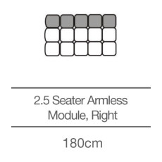 Kingsley 2.5 Seater Armless Sofa Add-On Module - Right (180cm) by 3C Candy