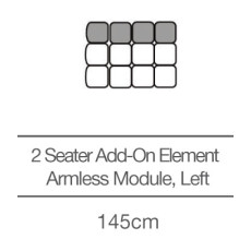 Kingsley 2 Seater Armless Sofa Add-On Module - Left (145cm) by 3C Candy