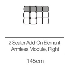 Kingsley 2 Seater Armless Sofa Add-On Module - Right (145cm) by 3C Candy