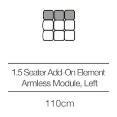 Kingsley 1.5 Seater without Armrests Add-On Module - Left (110cm) by 3C Candy